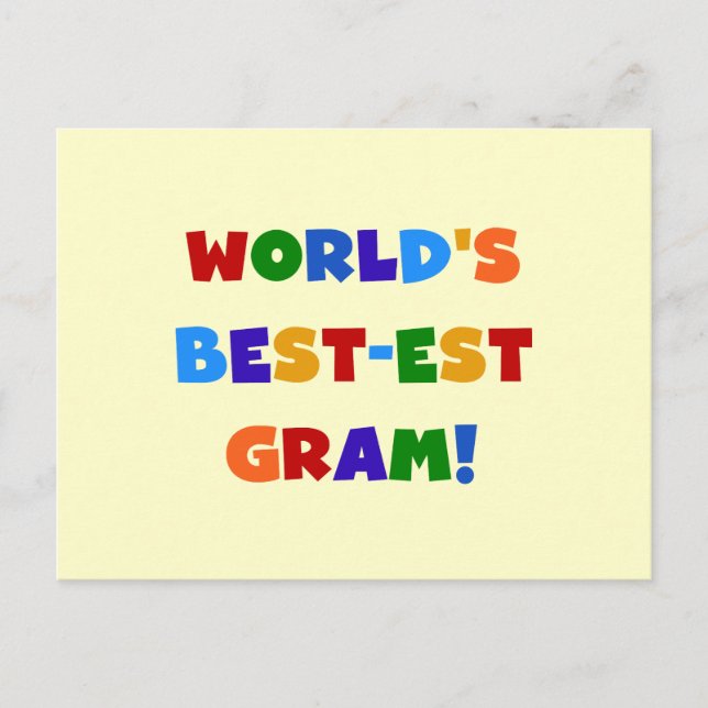 World's Best-est Gram Bright Colours Gifts Postcard (Front)