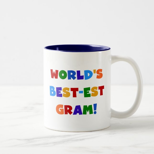 World's Best-est Gram Bright Colours Gifts Two-Tone Coffee Mug (Right)
