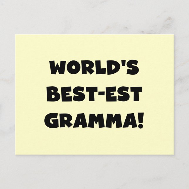 World's Best-est Gramma Black or White Postcard (Front)