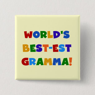 World's Best-est Gramma Bright Colours 2 Inch Square Button
