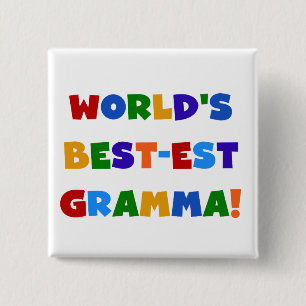 World's Best-est Gramma Bright Colours 2 Inch Square Button
