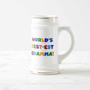 World's Best-est Gramma Bright Colours Beer Stein