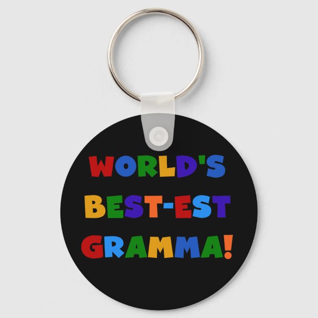 World's Best-est Gramma Bright Colours Keychain (Front)
