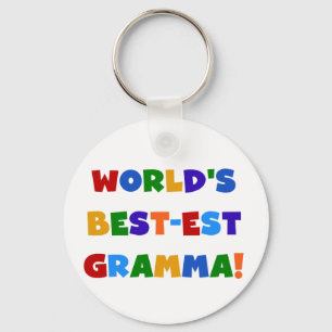 World's Best-est Gramma Bright Colours Keychain