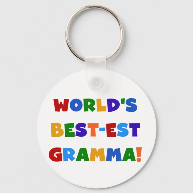 World's Best-est Gramma Bright Colours Keychain (Front)