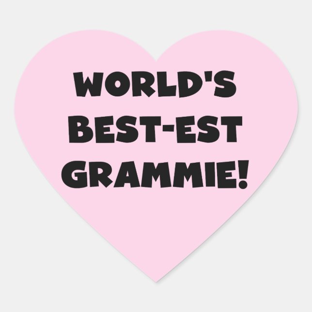 World's Best-est Grammie Black or White Gifts Heart Sticker (Front)