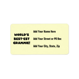 World's Best-est Grammie Black or White Gifts Label