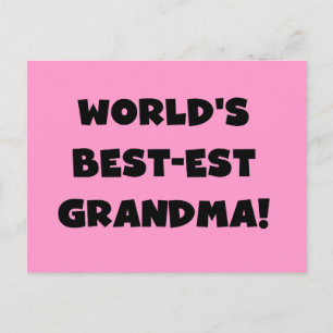 World's Best-est Grandma Black T-shirts and Gifts Postcard