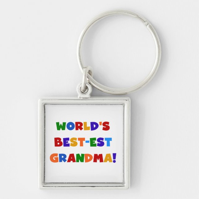 World's Best-est Grandma Bright T-shirts and Gifts Keychain (Front)