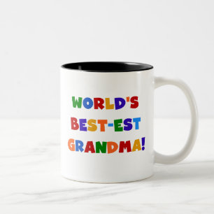 World's Best-est Grandma Bright T-shirts and Gifts Two-Tone Coffee Mug