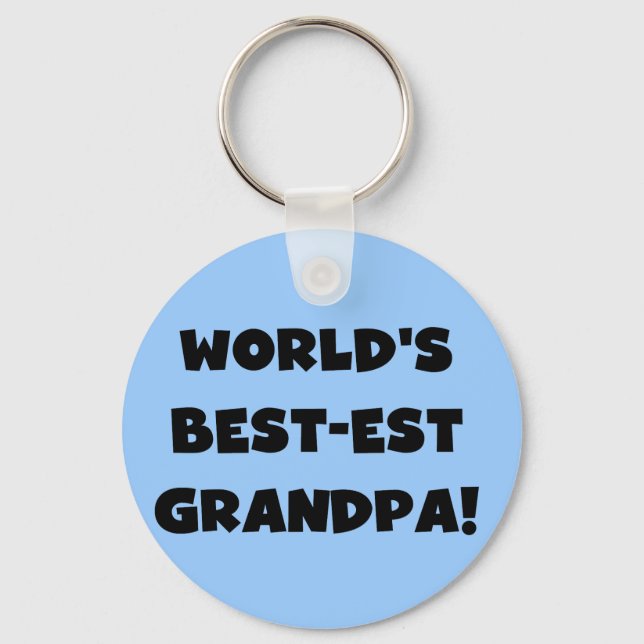 World's Best-est Grandpa Black or White Text Keychain (Front)
