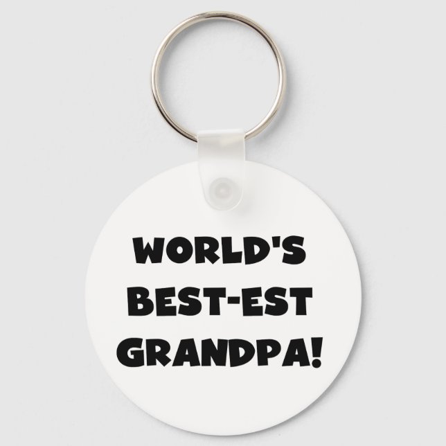 World's Best-est Grandpa Black or White Text Keychain (Front)