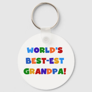 World's Best-est Grandpa Bright Colours Gifts Keychain