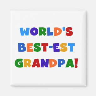 World's Best-est Grandpa Bright Colours Gifts Magnet