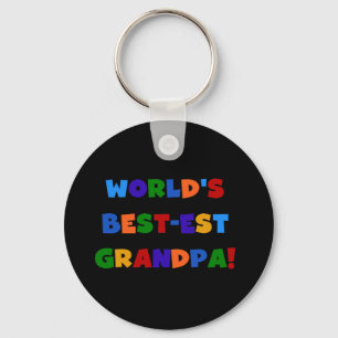 World's Best-est Grandpa Bright Colours T-shirts Keychain