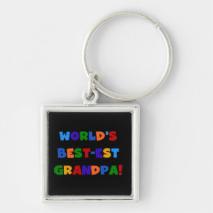 World's Best-est Grandpa Bright Colours T-shirts Keychain