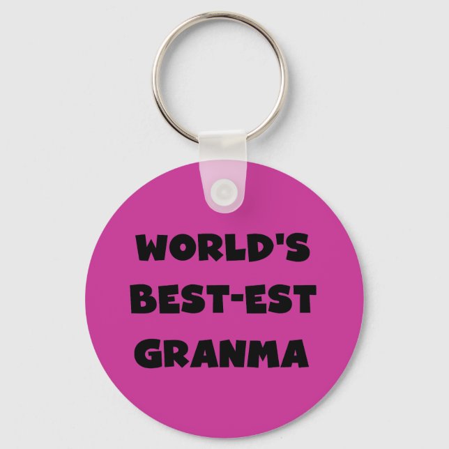 World's Best-est Granma Black and White Keychain (Front)