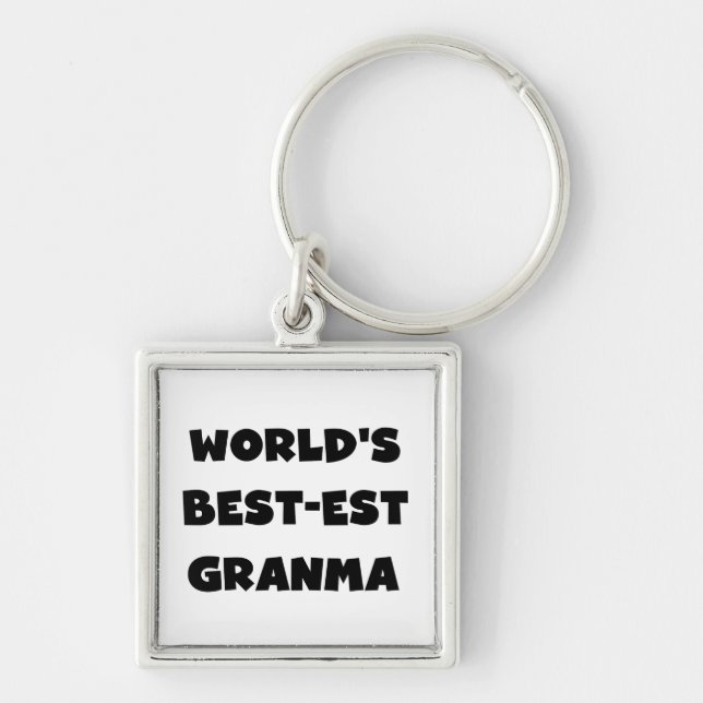 World's Best-est Granma Black and White Keychain (Front)
