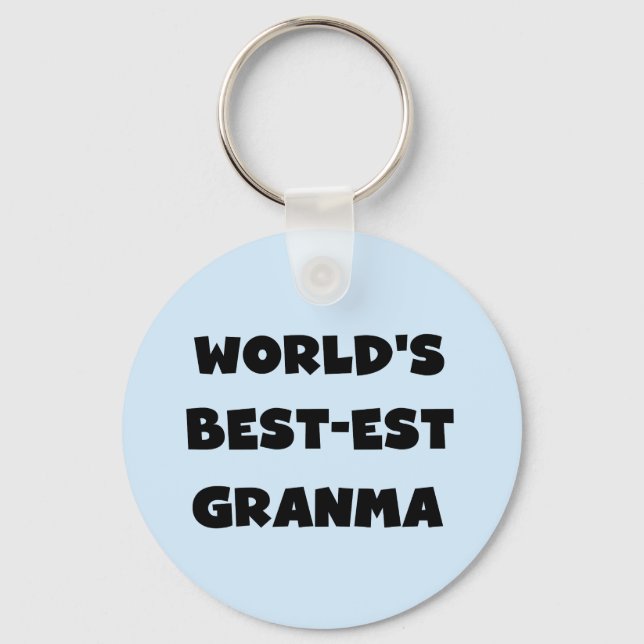 World's Best-est Granma Black and White Keychain (Front)