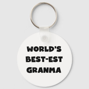 World's Best-est Granma Black and White Keychain