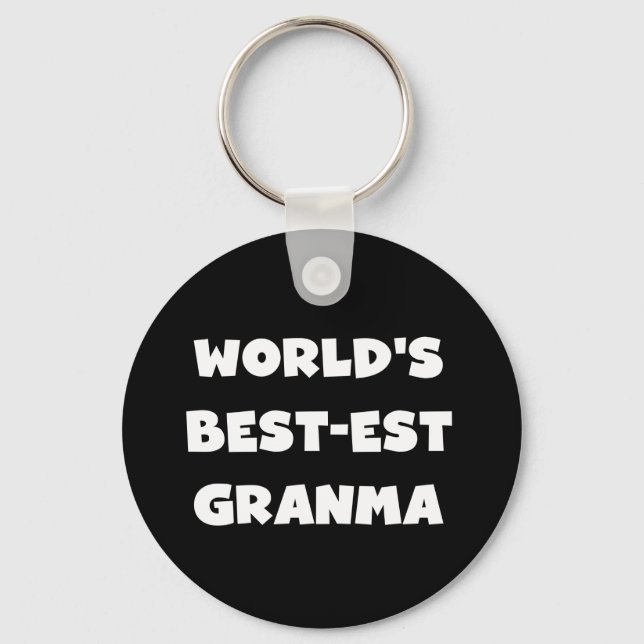 World's Best-est Granma Black and White Keychain (Front)