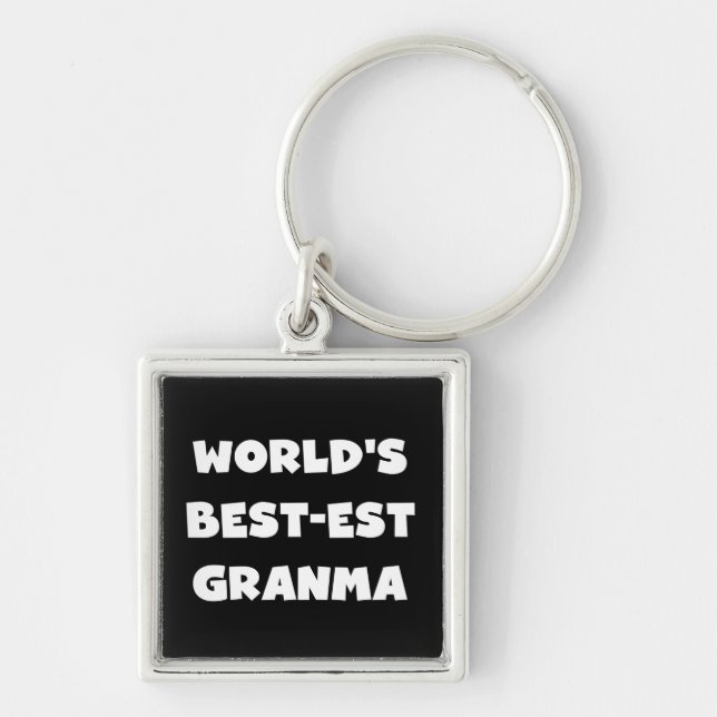 World's Best-est Granma Black and White Keychain (Front)