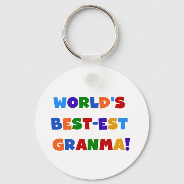 World's Best-est Granma Bright Colours Keychain (Front)