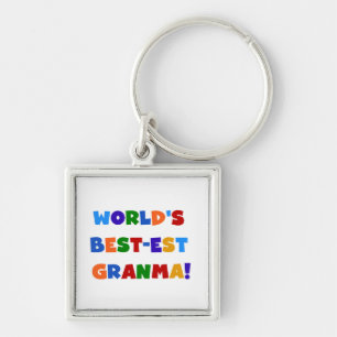 World's Best-est Granma Bright Colours Keychain