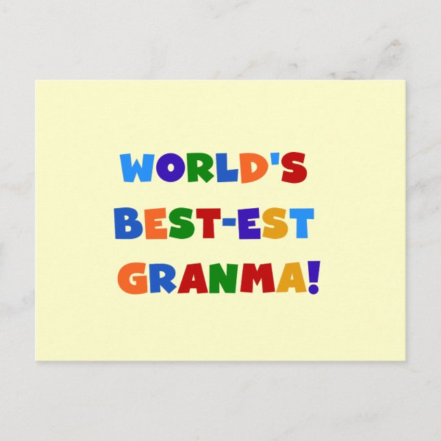 World's Best-est Granma Bright Colours Postcard (Front)