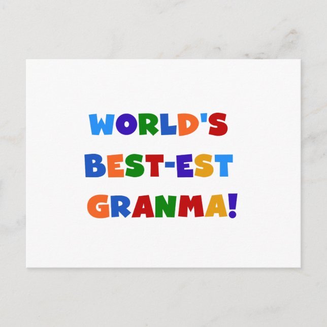 World's Best-est Granma Bright Colours Postcard (Front)