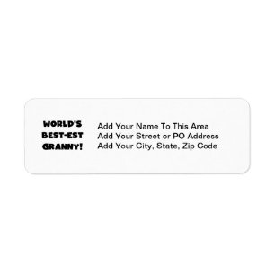 World's Best-est Granny Black Text Tshirts Gifts