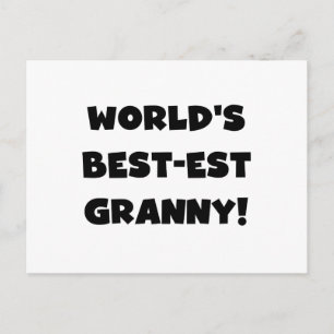 World's Best-est Granny Black Text Tshirts Gifts Postcard