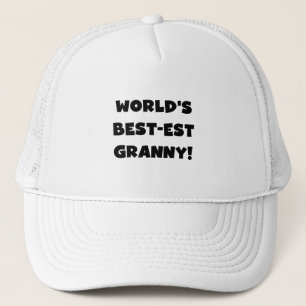 World's Best-est Granny Black Text Tshirts Gifts Trucker Hat