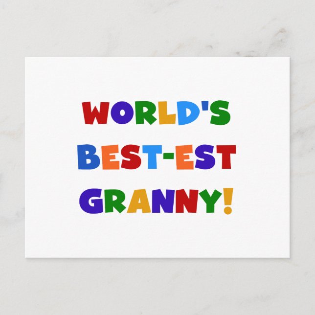 World's Best-est Granny Bright Colours Postcard (Front)