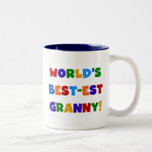 World's Best-est Granny Bright Colours Two-Tone Coffee Mug