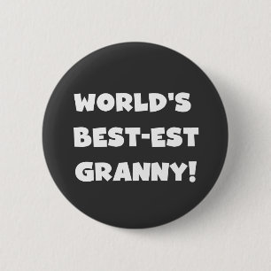 World's Best-est Granny White Text Tshirts Gifts 2 Inch Round Button