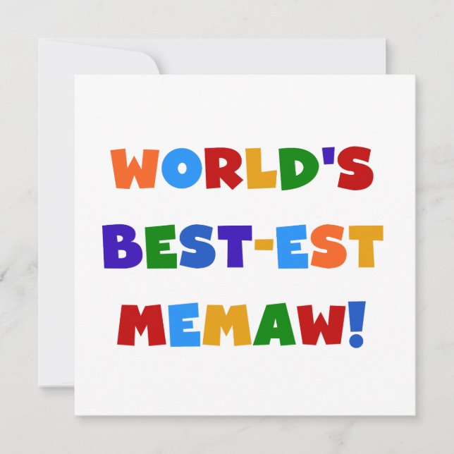 World's Best-est Memaw Bright Colours Tshirts (Front)