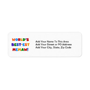 World's Best-est Memaw Bright Colours Tshirts