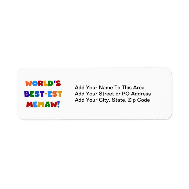 World's Best-est Memaw Bright Colours Tshirts (Front)