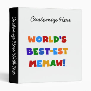 World's Best-est Memaw Bright Colours Tshirts Binder