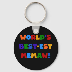 World's Best-est Memaw Bright Colours Tshirts Keychain