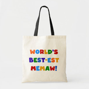 World's Best-est Memaw Bright Colours Tshirts Tote Bag