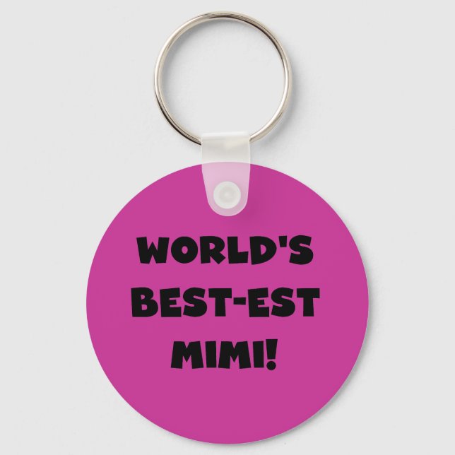World's Best-est Mimi Black Text T-shirts and Gift Keychain (Front)