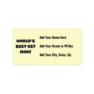 World's Best-est Mimi Black Text T-shirts and Gift Label