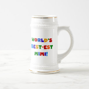 World's Best-est Mimi Bright Colours T-shirts Gift Beer Stein