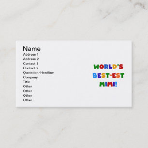 World's Best-est Mimi Bright Colours T-shirts Gift Business Card