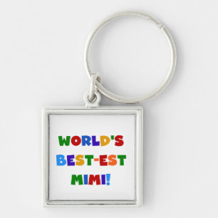 World's Best-est Mimi Bright Colours T-shirts Gift Keychain
