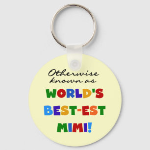 World's Best-est Mimi Bright Colours T-shirts Gift Keychain