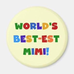 World's Best-est Mimi Bright Colours T-shirts Gift Magnet