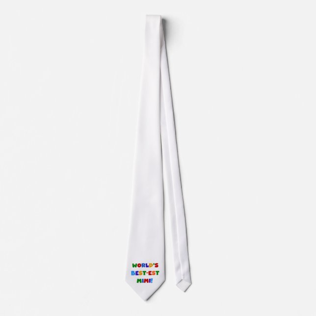 World's Best-est Mimi Bright Colours T-shirts Gift Tie (Front)